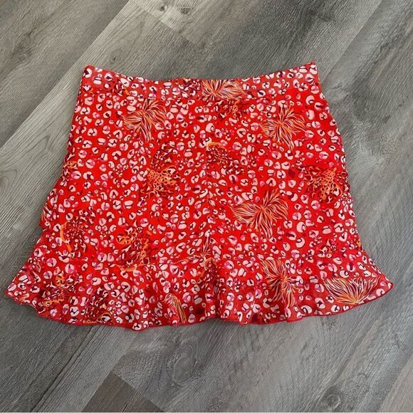 Nasty Gal Mini Skirt Petite Ruched Side Animal Print NEW 10 - Picture 7 of 13